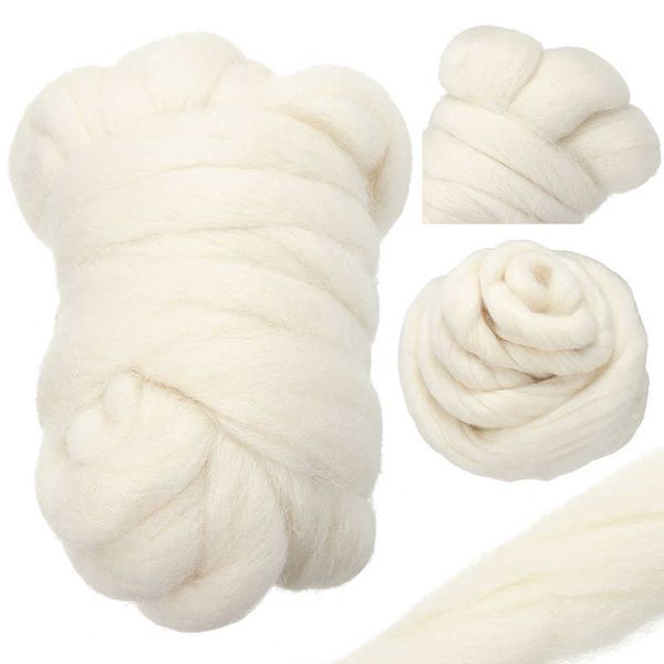 Garn 100g naturweiß Roving Nähen DIY handgesponnener Puppenfilz P230601