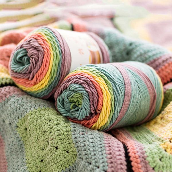 100g 193M sezione arcobaleno tinta a 5 fili di lana fai da te lavorata a mano maglione cappello sciarpa cuscino del divano torta filato P230601
