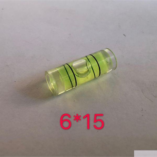 Instrumentos de medição de nível 6X15 mm Tubo de plástico Bubble Spirit Parts Mini Drop Delivery Office School Business Industrial Measuremen Dhfbs