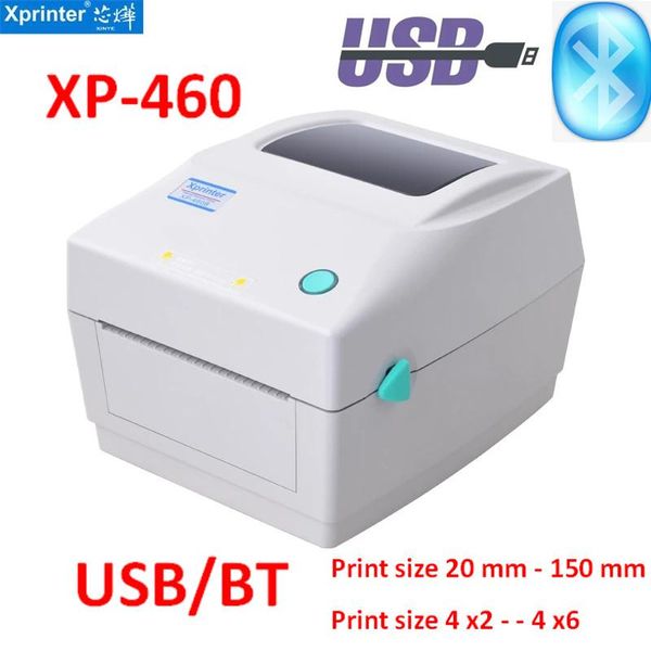 Stampanti XPRINTER460B 108 mm MAX Larghezza Etichetta del codice a barre termico diretta Stampante per stampare Etichetta di spedizione DHL FedEx UPS USPS EMS 100*100/150