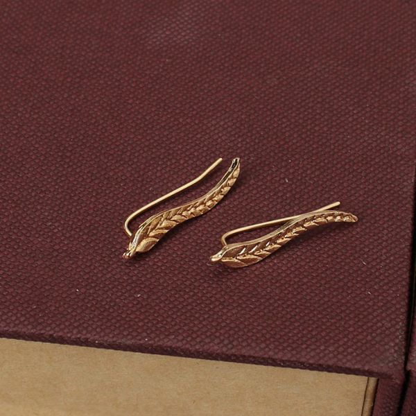 Nuovi gioielli vintage Orecchini a foglia placcati squisiti Orecchini moderni a forma di bella piuma per le donne Orecchini in oro Brinco