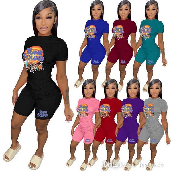 Fatos de treino femininos de grife 3XL Shorts de verão roupas de duas peças conjunto moda padrão estampado camiseta de manga curta macacão jogging