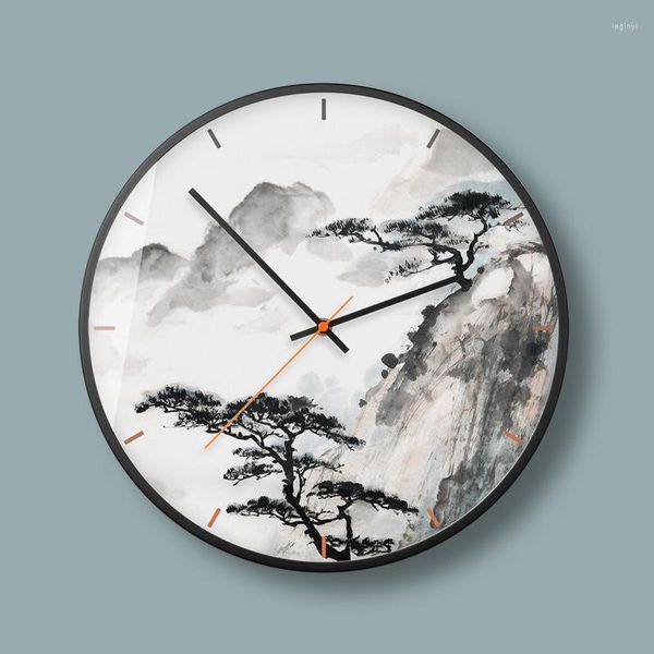 Настенные часы китайский стиль мрачные часы ретро -чернила