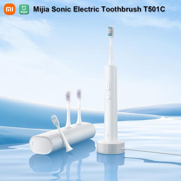 Sonico Sonic Mijia Electric Dente T501C IPX8 Spazzo di pulizia del dente di pulizia con denti intelligenti portatili impermeabili con 3 modalità di spazzolatura