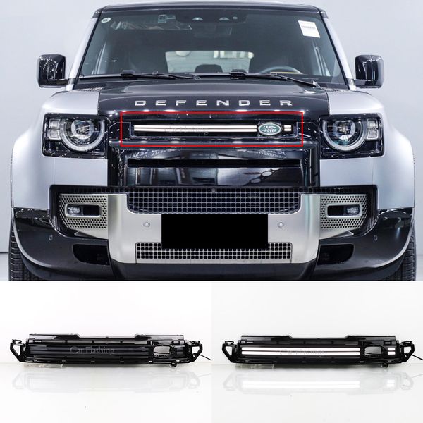 DRL Per Land Rover Defender 2020 2021 2022 2023 Accessori Luci di marcia diurna a LED Car Engine Cover Decorazione Light Grill