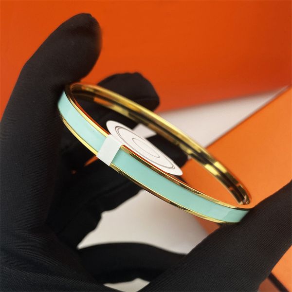 Теннисный браслет высокого качества унисекс из цельного золота с застежками-манжетами Модельерские браслеты для женщин и мужчин Браслеты из нержавеющей стали с эмалью