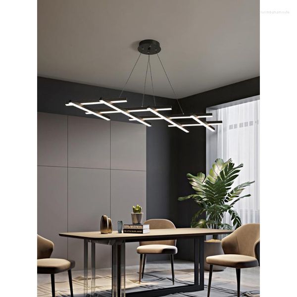 Kronleuchter Pendelleuchten LED Schwarz Kronleuchter Variable Form Schlafzimmerlampe Wohnzimmer Decke Nordic Minimalist Strip