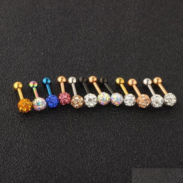 Stecker Tunnel Edelstahl Kristall Ohrstecker Knorpel Tragus Ohrringe Set Helix Körperpiercings Schmuck Für Frauen Mädchen 120 Stücke D Dhk3J