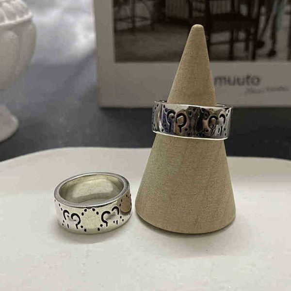 50 % Rabatt auf Designer-Schmuck, Armband, Halskette, Ring, Uralter Geisterschädel-Ring, Elfengeist-Serie, einfacher Ins-Paar-Ring