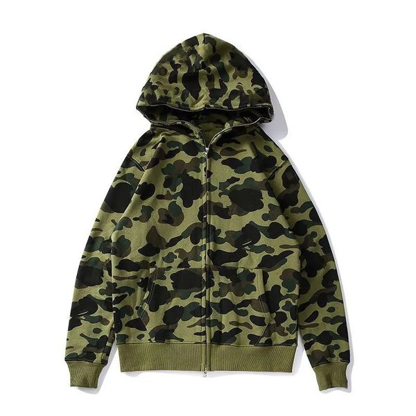 Мужские толстовины дизайнеры Shark Full Zip Hoodie Crazy Face Jacket Big Abc Felpa Camo Grid Ape Мадки мужчины Женщины Zipper Jogger Z230726