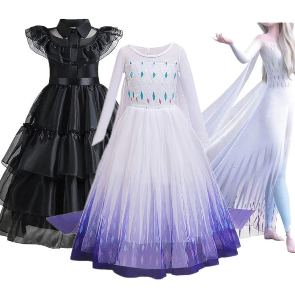 Mädchen Kleider Wednesday Fancy Cosplay Prinzessin Kleid Schneeflocke Kostüm für Halloween Weihnachten Kinder Party Urlaub Kleidung 230601