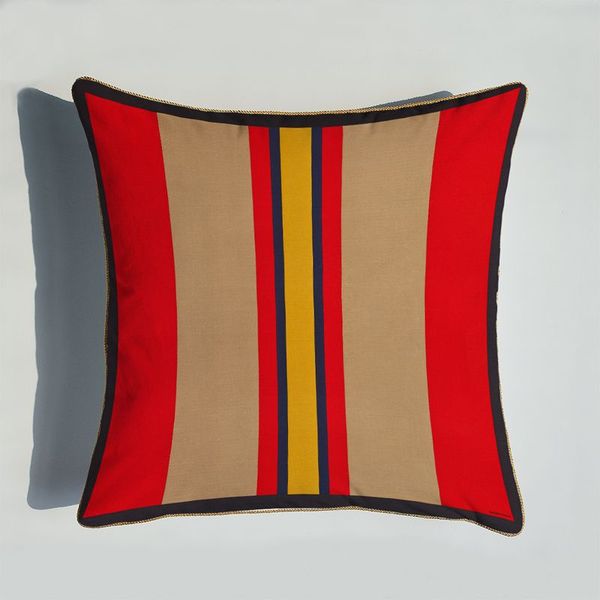 Almofada europeia/travesseiro decorativo tecido de veludo francês luxo vermelho série cavalo casa sofá capa de almofada fronha sem núcleo sala de estar cama