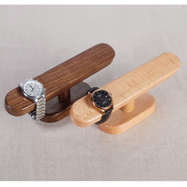 Sacchetti per gioielli Supporto per espositore per orologio con barra a T Supporto per organizzatore per braccialetto Tavolo in legno massello Organizer-Case Dropship per la casa