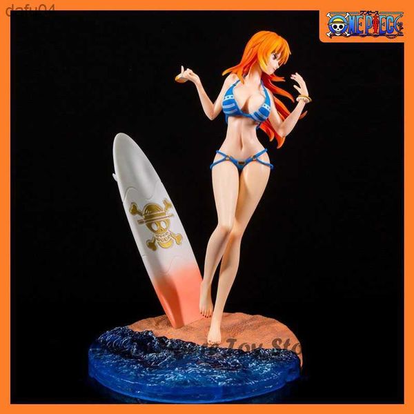 30 cm One Piece Nami Figure Anime Figure Costume da bagno Sexy Beach Surf Bikini Girl Action Figurine PVC Model Collection Statue Gift L230522