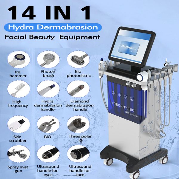 Diamond Dermabrasion Hydro Facial Machine Microdermaabrasione AQUA peeling getto di ossigeno buccia a radiofrequenza bio skin ringiovanimento idra attrezzatura