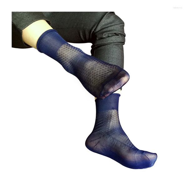 Мужские носки Ультра тонкие шелковые мужские мужские формальные костюмы сексуальное прозрачное для мужчины мужское высокое качество