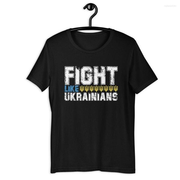 Herren-T-Shirts, Kampf wie ukrainische Männer, T-Shirt, kurzärmelig, lässig, Baumwolle, O-Ausschnitt