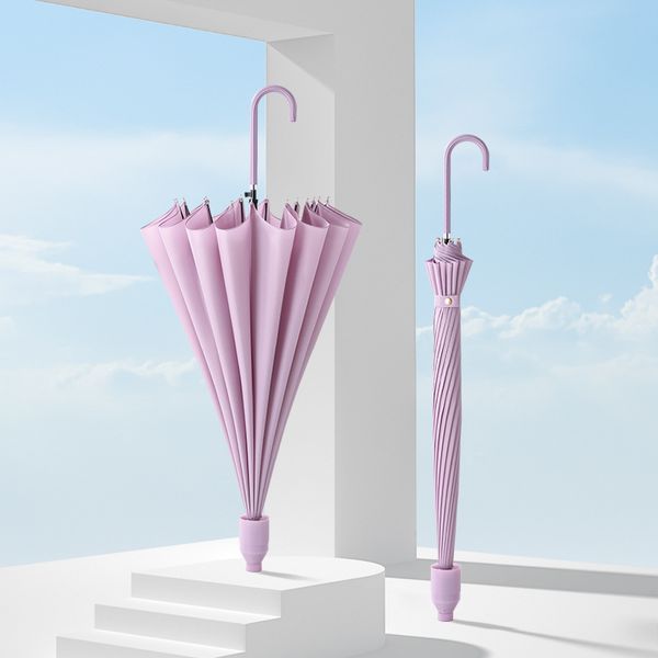 Зонтик автоматическая водонепроницаемая крышка с длинной ручкой простая сплошная серия японская серия небольшая прозрачная прямая ручка зонтик ретро самка