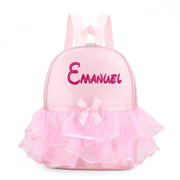 Zaini Ballerina Dance Backpack con ricamo personalizzato Nome personalizzato Pink Tutu Zaino Kids Ballet School Toddler Bag 230601