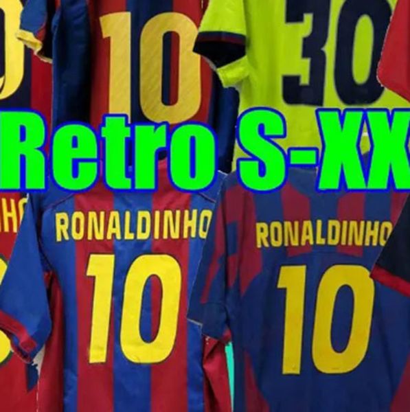 1998 1999 BarceLonaS Maglia da calcio retrò RONALDINHO RIVALDO Iniesta Ibrahimovic Eto'o Kluivert XAVI maglia da calcio maglia kit uniforme da piede maglia