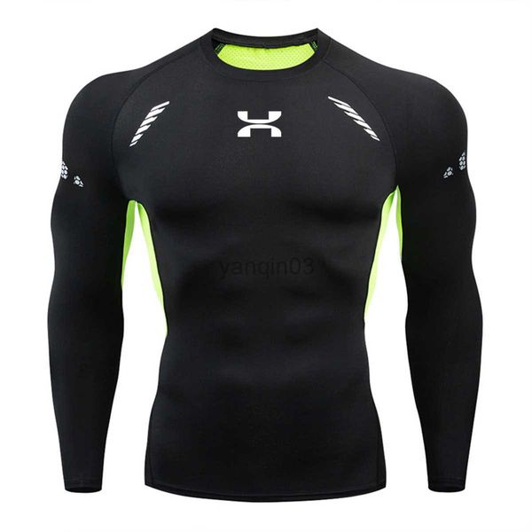 Camisetas masculinas, nova marca, camiseta de manga comprida, camiseta de corrida masculina, roupas esportivas de fitness, roupas esportivas de compressão masculina J230602