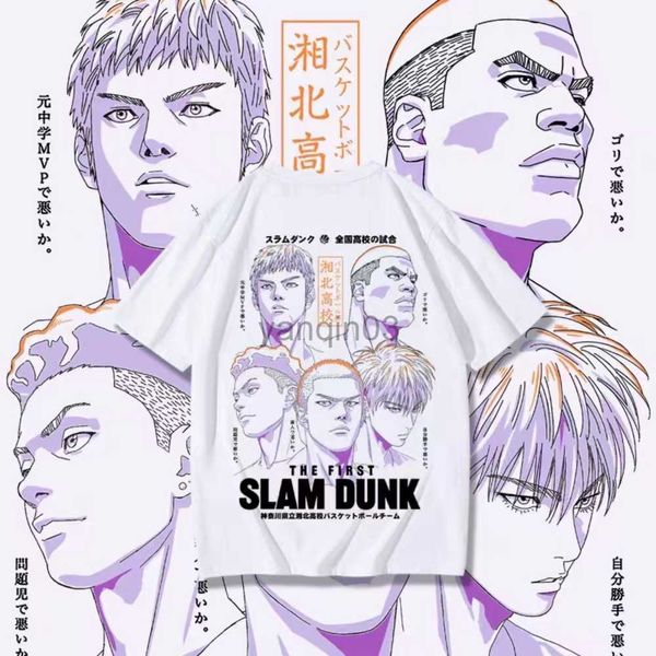 T-shirts masculinas Slam Dunk Anime T-shirt Basquete Manga Graphic Oversize Masculino Algodão Manga Curta Camiseta Feminina Top Streetwear Verão Casal Roupas J230602