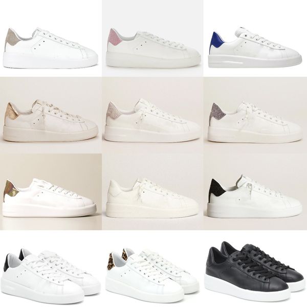 Luxus Pure Star Sneakers Marke PURESTAR Schuhdesigner Damenschuh Glitzer Gold Silber Schwanz Pailletten Weißes Leder Maßgeschneiderte Schuhe