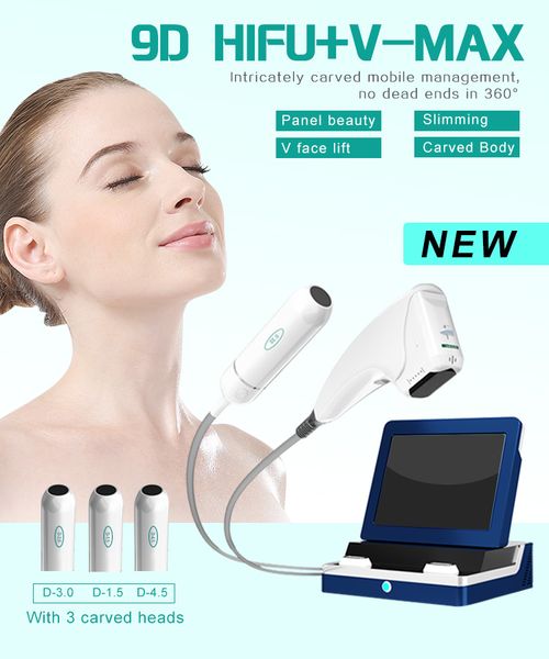 Prezzo di fabbrica Nuovo 2 manici 9D Hifu Vmax Anti-rughe Lifting facciale Rassodante Eye Bag Removal Machine Cartucce Smas