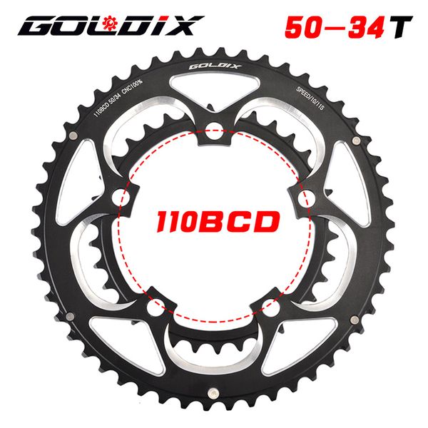 Roda livre da bicicleta Chainwheels Road Chainring 110BCD 50T34T Tooth Plate 20s 22speed dobrável Bicycle ChainWheel Double Speed Gear Disc Para SRAM 230601