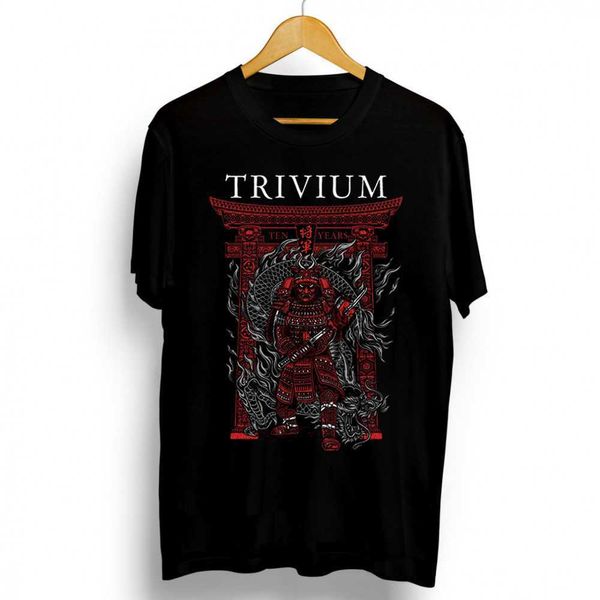 Мужские футболки Trivium Band Hardcore Metalcore Nu Thrash Style Футболка S-3XL Новая новая горячая летняя повседневная футболка Печать интересных хлопок J230602