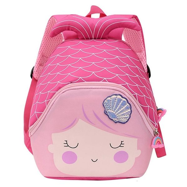 Zaini Cerniera per bambini Ha scomparti Borsa da scuola Scuola materna Cartoon Cute Mermaid Zaino Borsa Bambina 230601