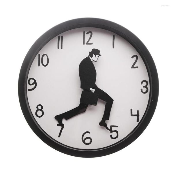 Wanduhren Mode Ministerium für Silly Walk Clock Comedian Home Decor Neuheit Uhr Funny Walking Silent Mute