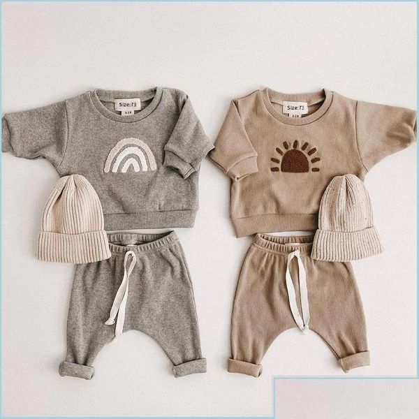 Одежда набор модных детская одежда набор для малыша для мальчика для мальчика. Девочка повседневные топы.