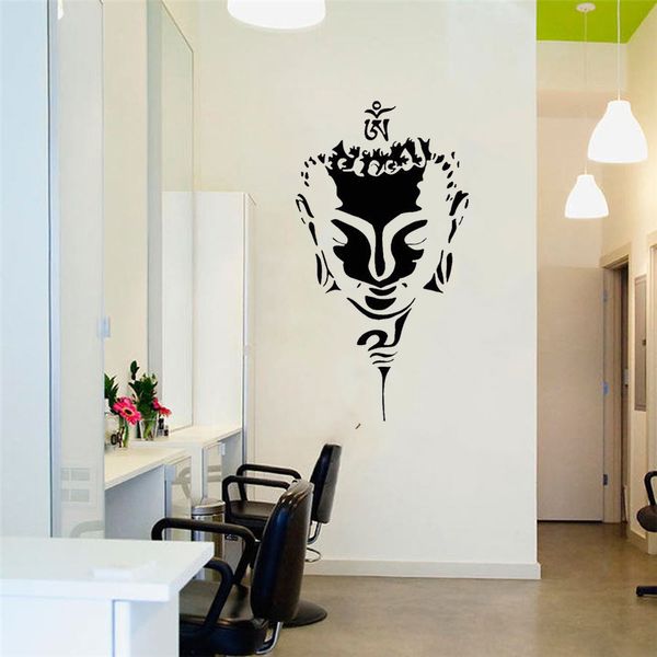 Creative Buddha Head Face Buddismo Wall Sticker Vinyl Religion Home Decor Camera da letto Decal Art Murales autoadesivi