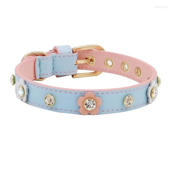 Coleiras de cachorro feitas à mão, coleiras personalizadas, conjunto de coleira, acessórios para animais de estimação, cor fresca, rosa, azul, couro de bezerro, couro de vaca, gota