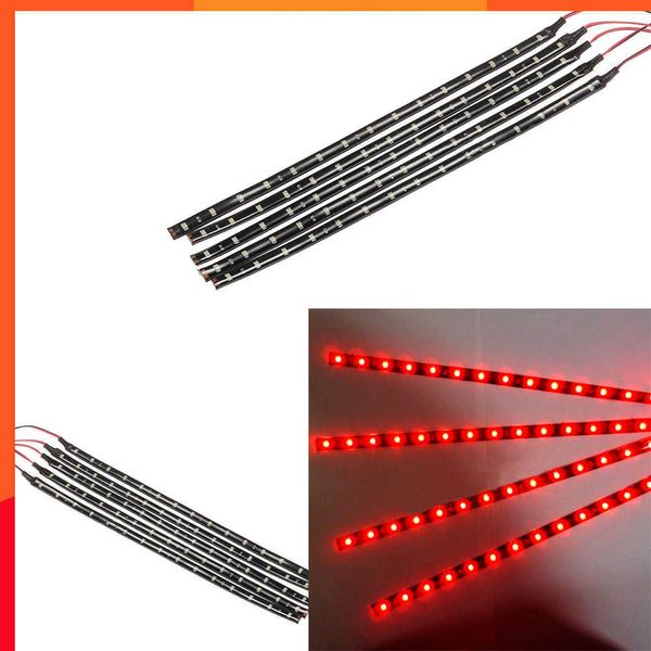 Nuovo 8pcs Rosso Automotive LED Barra luminosa decorativa SMD Barra luminosa Accessori esterni per auto Strumenti