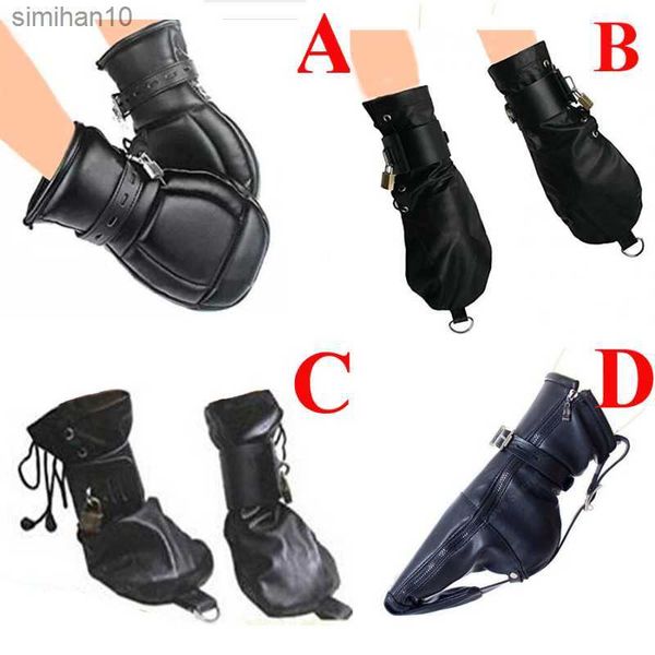 Mãos/luvas/Botas Botas Luvas de Couro Pata de Cachorro Punho Acolchoado Luvas Meias BDSM Bondage Brinquedos Sexuais Luvas de Interesse Cores Divertidas L230518