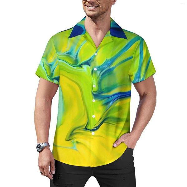 Camicie casual da uomo Camicette con stampa tie-dye Design astratto da uomo Hawaii manica corta Graphic Cool Oversize Camicia da vacanza Regalo di compleanno