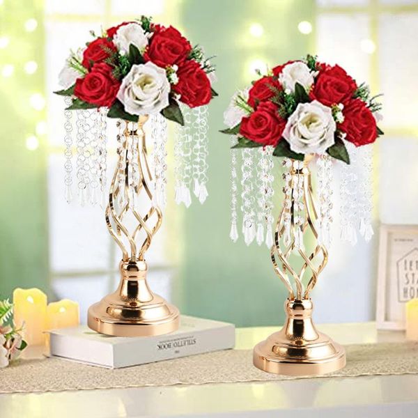 Portacandele Portafiori in cristallo Elegante centrotavola da tavola Evento per feste di matrimonio Decorazioni per la casa Vaso da tavolo Stand Candeliere Piombo stradale