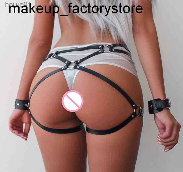 Massage BDSM Leder Bdsm Bein Harness Strumpfgürtel Kostüme Hosenträger Sexy Spielzeug Punk Erotische Erwachsene Produkte Goth y Bondage Frauen L230518