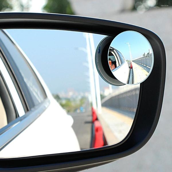 Acessórios interiores 1 par espelho grande angular lateral redondo convexo espelho retrovisor carro veículo ponto cego pequeno