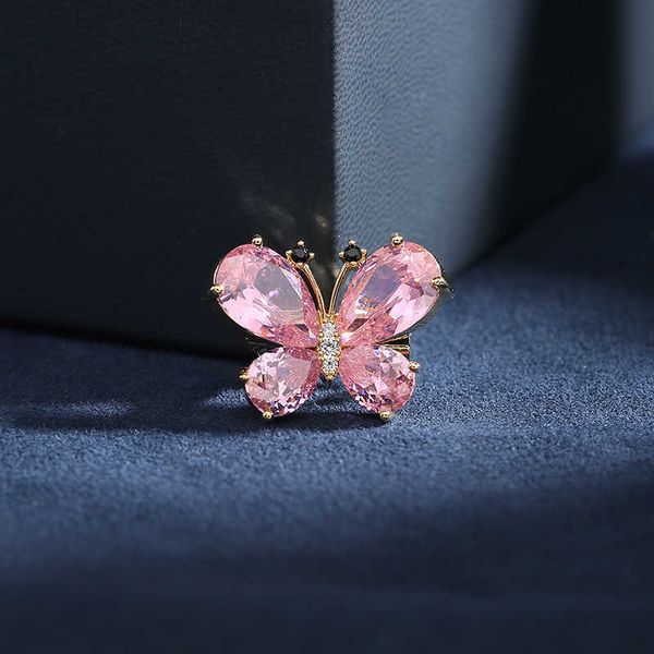 Pins Spettapestrelle Crystal Pink Crystal Cinefly Women Luxury Gold Gold Zircone Lega Balcia per spillo per la Sicurezza Pin G230529