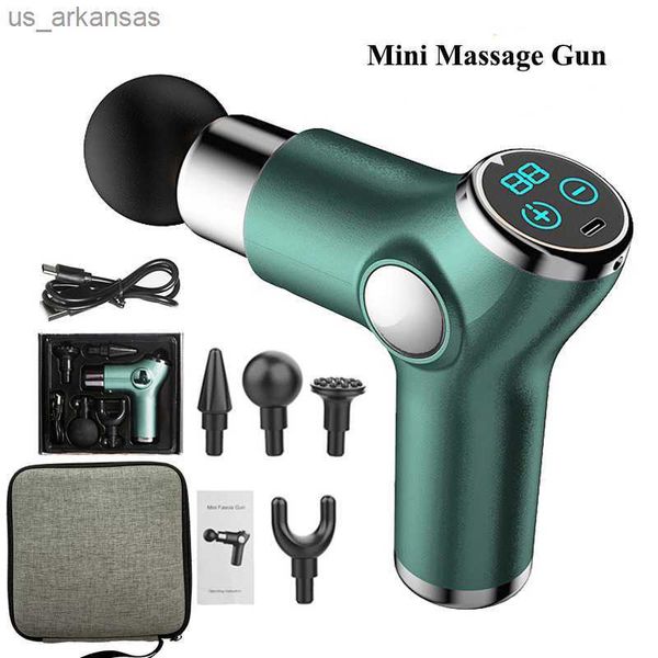 Mini elektrische Massagepistole Deep Tissue Percussion Mini Massagepistole Werkzeug für Übungen Schulter Fuß Faszien Massagepistole mit Koffer L230523