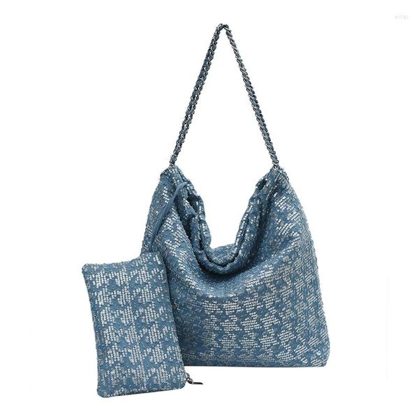 Abendtaschen Marke Designer Pailletten Handtasche und Geldbörsen Frauen Schulter 2023 Trendy Große Kapazität Tote Hohe Qualität