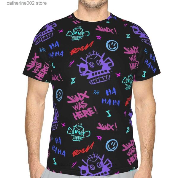Camisetas masculinas Monkey Jinx Summer Mens T Shirts Arcane LOL Impresso em 3D Solto Poliéster Tshirt Secagem Rápida Manga Curta Respirável Roupas T230602