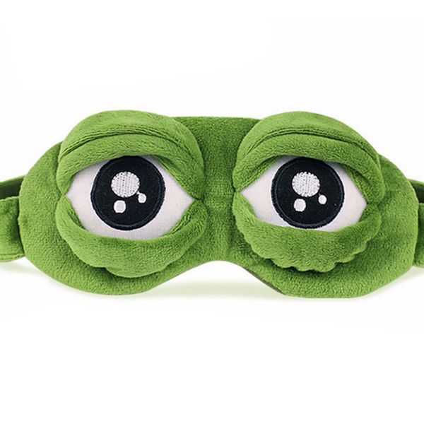Maschere per dormire 3D Sad Frog Sleep Mask Natural Sleeping Eyeshade Cover Ombra Eye Patch Donna Uomo Soft Portable Blindfold Travel Eyepatch 230602