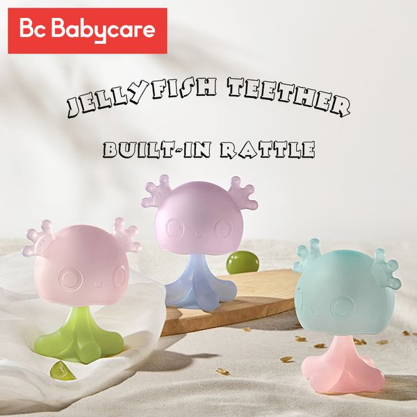 Bable The Lealers Toys BC Babycare животные силиконовые погремушка -погремушка медуза медуза