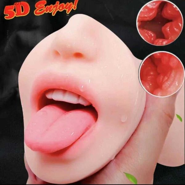 Sexspielzeug-MassagegerätMund Oral Saugdildos Masturbator Tassen Penis Schwanzabdeckung Massage Muschi Vagina Stimulator Sexspielzeug Erwachsene Produkte Puppe für Mann L230518