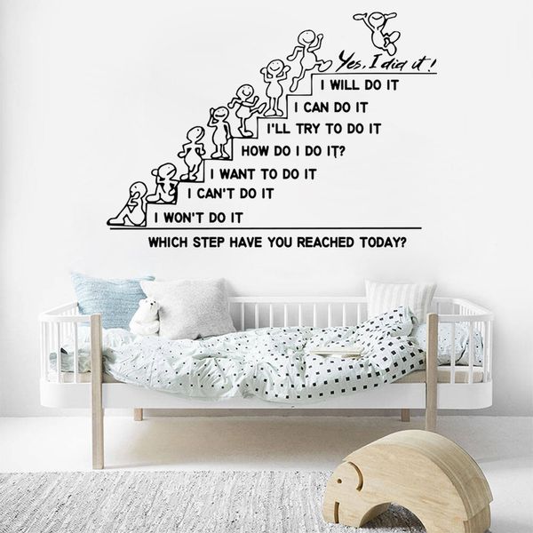 Decalcomanie da muro Quote Office Sticker Camera da letto Nursery Home Classroom Decor