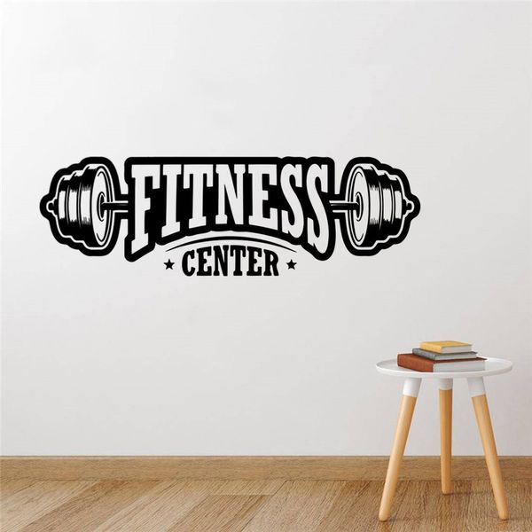 Frete grátis centro de fitness decalque de parede treino ginásio adesivo de vinil estilo de vida saudável decoração de casa arte murais decalques de parede